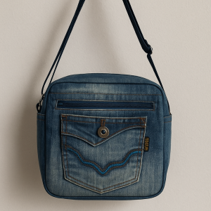 Handcrafted Denim Pocket Shoulder Bag